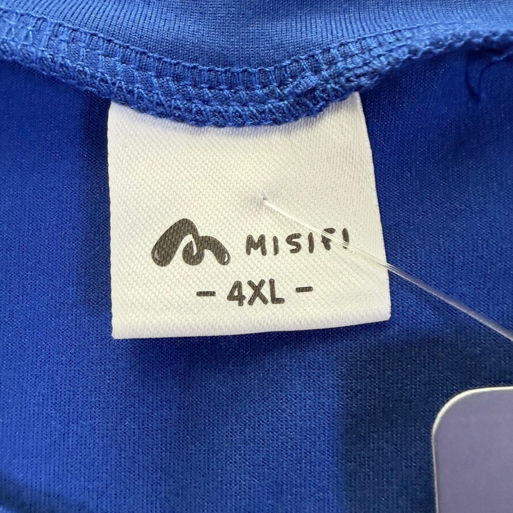 Misifi Mens 4XL Royal Blue Performance T-Shirt Short Sleeve Wicking Stretch - Picture 3 of 9